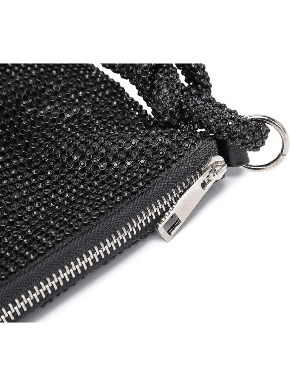 👜Women's Black Sparkly Rhinestone Evening Clutch Shoulder Bag Dressy Purse